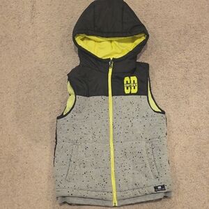 Zara Boys Kids Gray and Yellow Hooded Vest